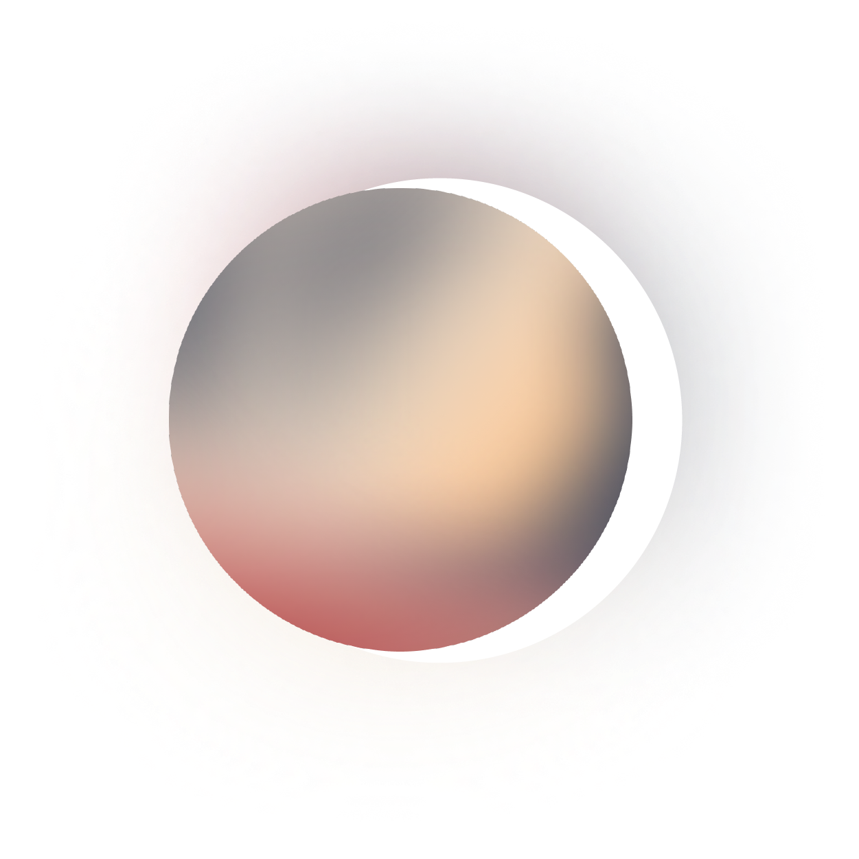 Circle gradient color swatch with pink and purple hues on a white background.