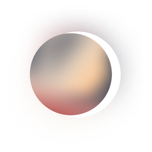 Circle gradient color swatch with pink and purple hues on a white background.